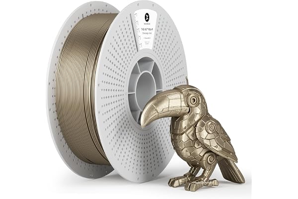 kexcelled PLA Métallique Filament pour Impression 3D 1,75 mm +/- 0,03 mm, Surface en Métal Brillant et Soyeux, Convient pour la Plupart des Imprimantes FDM, Bobine de 1 kg (2,2 lbs), Champaign Or