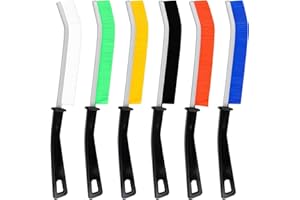 MPLEHDA Spazzola per la Pulizia Delle Fessure e Fughe con Manico Design - Per Dettagli, Doccia, Pavimenti, Bagno e Cucina (6 Pezzi)