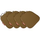 Xpermate 4'l&uuml; Sandalye Minderi Seti Oval 42x42x5 cm Standart Fit, Fermuarlı Yıkanabilir Kılıf, Bağcıklı Kaymaz, Leke Tutmaz O