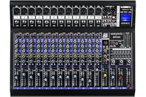 Weymic MX-120 Mixer professionale (12 canali) per la registrazione DJ Stage Karaoke DSP Effector w/USB Drive per l'ingresso di registrazione, XLR Microphone Jack, alimentazione 48V, uscita RCA