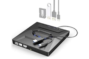 KOVCDVI Lettore CD Esterno per PC Portatile Unità CD DVD esterna 7 in 1 con interfaccia USB 3.0 Type-C Lettore CD DVD RW portatile Riscrittore Bruciatore per PC Compatibile con sistema Windows Mac