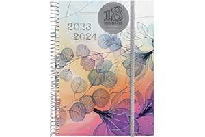 Finocam - Agenda Espiral 18 Meses 2023 2024 Semana Vista Horizontal Julio 2023 - Diciembre 2024 (18 meses) Pretty Internacional