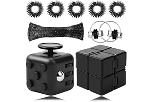 CLCIOSIS 9 Stück Fidget Toys Set, Anti Stress Spielzeug Stress Abbauen, Stress Spielzeug Tötungs Zeit Stressabbau, für Nervöse Menschen Zum Stressabbau (Schwarz)