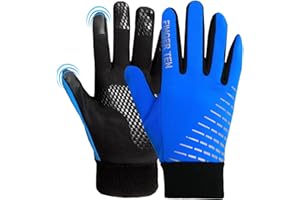 FINGER TEN Gants Velo Enfant Hiver Chaud Sport Anti-DÉRapant avec ÉCran Tactile Tactile Paire Valeur, Gant Running Jeunes Garçons Garçons Filles Ecole