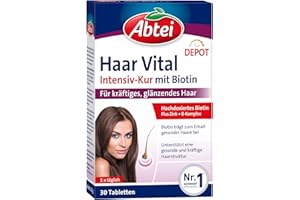 Abtei Haar Vital Intensiv-Kur - Hochdosiertes Biotin, Zink und Vitamin B-Komplex mit Depot-Effekt - für kräftiges, glänzendes