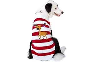 DELIFUR Cuteboom Dog Winter Reindeer Sweater Cat Sweater Pet Christmas Elk Bells Sweaters Halloween Reindeer for Small Dog and Cat (M, Red)