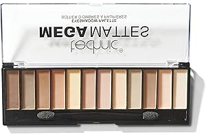 Technic Mega Mattes Nude Eyeshadow Palette - 12 Pigmented, Professional, Long Lasting, Easy to Apply and Blendable Matte Shades for the Perfect Look for Day or Night 18g