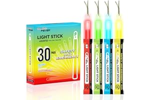 Glow Fever Bastoncini luminosi di sicurezza militare di emergenza, 15,2 cm, ultra luminosi, con durata di 12 ore, per escursioni, feste, campeggio, oscuranti, kit di sopravvivenza agli uragani (misti,