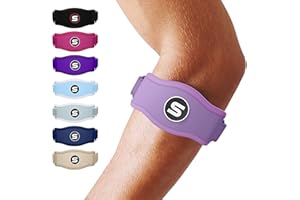 SS SLEEVE STARS Sleeve Stars Tennis Elbow Support Strap, Golfers Elbow Support for Men & Women Epicondylitis Clasp, Counterforce Arm Band for Tendonitis Relief, w/ 3 Straps Length, Fits 9"-23" (Light Purple)