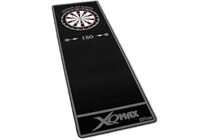 TW24 Turnier Dartmatte grau/schwarz 237x80cm Dartteppich Dart Matte mit offiziellem Spielabstand