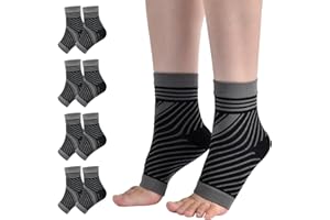 cheap4uk 4 Pairs Neuropathy Socks Plantar Fasciitis Foot Compression Socks Support for Men & Women Sports Injury Recovery Arch Support Anti-Slip Breathable Soothe Socks for Pain Relief