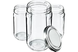 KADAX Barattoli per marmellata da 350 ml, fi66 mm, con tappo a vite, per miele, per funghi, confetture, miele (20 pezzi, argento)