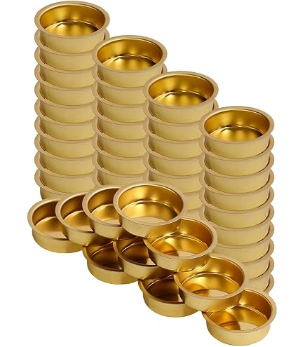 Grand Photophore XXL 40 Cm En Métal Doré - Pour 21 Bougies Chauffe-plat, Intérieur Coloré Rouge/rose/orange