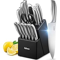Set Couteaux De Cuisine D.Perlla 6 Pièces - Acier Inoxydable Allemand - Bloc Bois - Professionnel