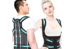 Feelyhee Correcteur de Posture Homme Femme - Redresseur de Dos Maintien du Dos du Cou et des Épaules, Ceinture Dorsale Dos Posture Correcteur, Maintien Dos Droit Posture Femme Homme (M: 34-41inch)