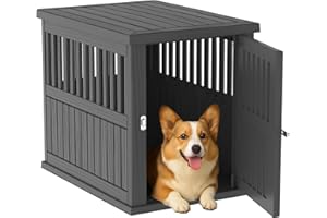 DRATO Dog Crate Furniture End Table Night Stand Furniture with Lockable Latch for Small to Large Dogs Side End Table, Modern Dogs Kennel Indoor