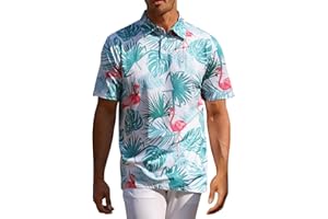 ELETOP Mens Polo Shirts Short Sleeve, Printed Golf Polo Shirts for Men with High Elasticity and Breathability, Mens Polo T Shirts S-3X