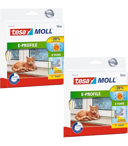 thumbnail: Tesa INSULATION Premium Deurafdichtingsrail Met Borstel - Wit - Voor Oneffen Vloeren