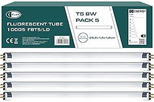 CLAR - Tube Fluorescent T5 8W, Tube Néon 30 cm, Lampade Fluorescenti, Lampadine, 28,8 x 1,6 cm (8 Watts T5, Pack 5)
