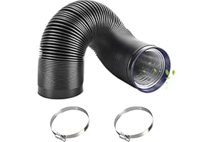 Bosmsaslad Tubo Aire Acondicionado Portatil, Flexible Manguera Ventilación 150 mm, 3 m Manguera Escape Aluminio, PVC Conductos Ventilación para Extractores, Climatizadores, Secadoras, Campanas, Negro
