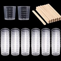 Pouring Masters 40 Ounce (1200ml) Graduated Plastic Mixing Cups (Box of 24) - Paint Mixing Cups for Epoxy Resin, Art, Kitchen, Baking - Measurements in OZ and ML, 4 Different Measuring