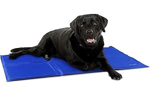 Navaris Tapis rafraîchissant Chien et Chat - Coussin 50x90 cm contrôle température Corps - Matelas Bleu foncé Refroidissement Chien Moyen ou Grand