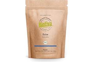 Dulse Bio proszek 250 g (2 x 125 g) - Palmaria Palmata - Lappentang - czerwone algi - proszek Dulse bez dodatków - Superfood - 100% bio - napełniony i certyfikowany w Niemczech Biotiva