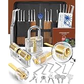 Eventronic 36+5 Pieces Pick Set, [2025 Adds The Most Challenging New Locks] Professional Locksmith Pick Set with 5 Transparen