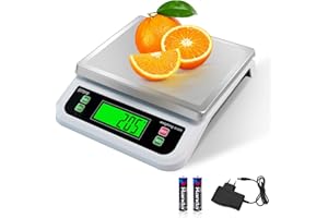 YBVXYV báscula profesional cocina, 40kg/1g báscula de cocina con Pantalla LCD Acero Inoxidable bascula alimentos con Función Tara PCS y g/oz/lb/kg/tl/ct 6 Unidades Para peso fruta bascula panaderia