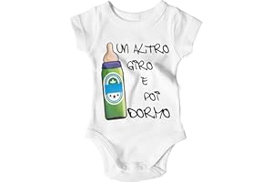 STAMPATEK Body Neonato Divertente Un altro giro e poi Dormo Bodino Manica Corta Idea Regalo Nascita Tutina Neonato Bimbo Bimba - BD23