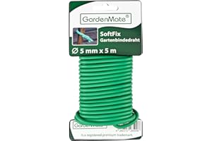GardenMate – drut ogrodowy 0,5 mm x 5 m – z gumową osłonką z gumy spienionej