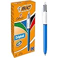 BIC 4 Couleurs Original Stylos-Bille Rétractables Pointe Moyenne (1,0 mm) - Certifiés NF Environnement - Boîte de 12
