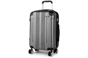 Kono Maletas de Viaje 65cm Mediana Trolley Maleta Equipaje de Mano con 4 Ruedas y Cerradura de Combinación (Maleta Mediana, Gris)