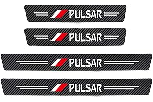 EAGLEG 4pcs Door Sills Scuff Plate Sticker for Nis-san, Carbon Fiber Car Door Sill Protector Film Welcome Pedal Plate Guards Strip Car Styling Accessories, PULSAR