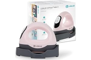 LOKLIK Impress Mini 3 – Prensa térmica para camisetas, bolsos, tazas, sombreros y otros textiles, para decorar y hacer manualidades, perfecto para pequeños proyectos de manualidades (Rosa)