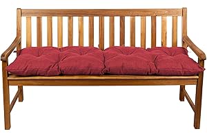 Gutekissen Cuscino per panchina Cuscino per sedia Hollywood Swing Garden LS (120x50, Rosso)