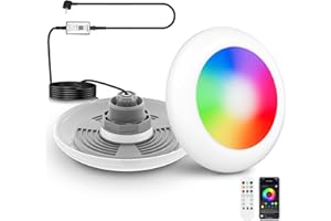 ‎LYLMLE LyLmLe 25W LED Poolbeleuchtung für Stahlwandpool, 12V Smart RGB Unterwasserbeleuchtung mit Außengewinde 2", APP-Steuerung, Dimmbar, Timer, Poolscheinwerfer mit 9.5m Kabel für GFK Fertigbecken Pools