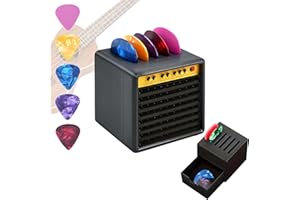 TAECHALINGO Guitar Picks Holder Box,Plektrum Halter Gitarre,Amp Speaker Pick Holder Mit Pickel,Gitarren Zubehör Set,Praktische Aufbewahrung,Geschenk für Gitarristen,für Gitarre, Bass, Ukulele Spieler