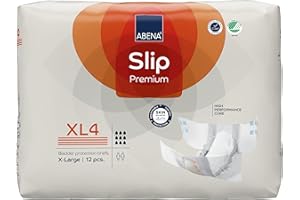ABENA Slip Premium All-In-One Incontinence Protectors - Eco-Labelled Womens & Mens Incontinence Pads, XL 4, 110-170cm Waist, 4000ml Absorbency, 12PK