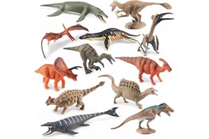 ZOSIGN 12 Piezas Dinosaurios Juguetes, Pequeñas Figuras de Dinosaurio, Juguetes de Figuras de Dinosaurios Realistas, Juguetes Educativos para Niños y Niñas, Favores de Fiesta de Dinosaurios