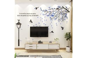LUMING Albero 3D Adesivo da Parete Fai da te Albero di Lampioni Adesivi Murali Arts Wall Sticker Decorativi per Camera da Letto Soggiorno TV Sfondo Decorazione Della Parete