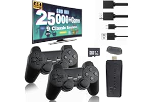 SNXIWTH Console di gioco senza fili retrò Game Stick 4K uscita HDMI Plug Play TV Video Games Stick con 20000+ giochi integrati 2 controller wireless 2.4G regali per il giorno di Natale