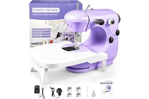 GLINTDLIUNOVIP Small Sewing Machine, Sewing Machine for Beginners, Portable Sewing Machines with Extension Table, Adjustable 2 Speed with Foot Pedal with Sewing Kits, Best Gift for Kids Women Household and Travel