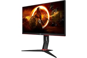 AOC Gaming 24G2ZU - 24-calowy monitor FHD, 240 Hz, 0,5 ms, FreeSync Premium (1920 x 1080, HDMI, DisplayPort, Hub USB), czarny/czerwony