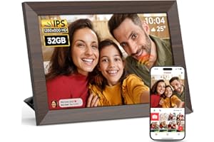 CALOGY Frameo - Cornice per foto digitale WiFi, 10,1 pollici, 1280 × 800 HD IPS Touch Screen 32 GB di archiviazione a rotazione automatica Cloud Photo Frames Slideshow, condividi foto video in remoto con