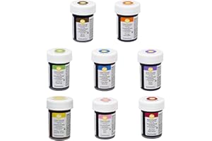 ‎BAKERYTEAM bakeryteam Selection Wilton Glasurfarben Lebensmittelfarbe für Teig, Fondant, Creme Set mit Braun und Orange 8 x 28 g