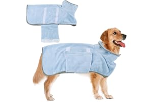 FENGQQKJ Asciugamano per cani, accappatoio per cani, cappotto invernale per cani, cappotto per cani, cappotto per cani, abbigliamento per cani di taglia media, accessori, extra assorbente per cani di piccola