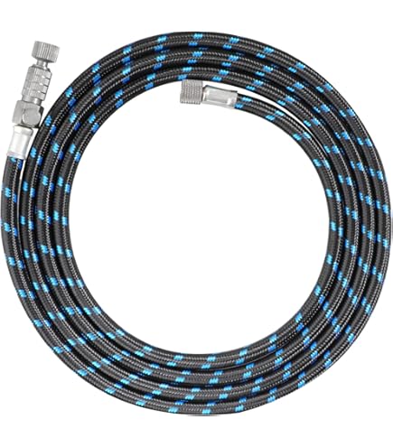 LWLWA Airbrush Schlauch 3m - Nylon Geflochten G1/8 Schwarz