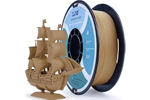 ZIRO Matowy filament PLA 1,75 mm, filament do drukarki 3D 1 kg, wysoka wytrzymałość PLA, dokładność wymiarowa +/- 0,03 mm, drewno matowe