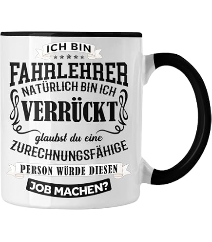 Printplanet Tasse 'Fahrlehrer' – Weiß, 325 Ml, Spülmaschinenfest